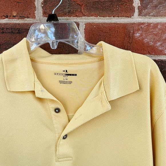 Grand Slam short sleeve mens yellow golf golfing polo shirt size L large - Picture 3 of 3